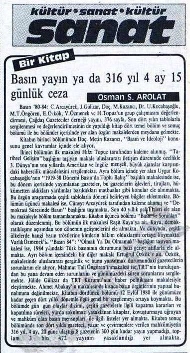 Basın yayın ya da 316 yıl 4 ay 15 günlük ceza