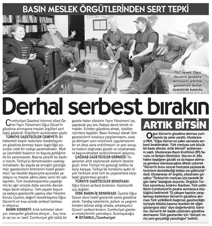 Derhal serbest bırakın