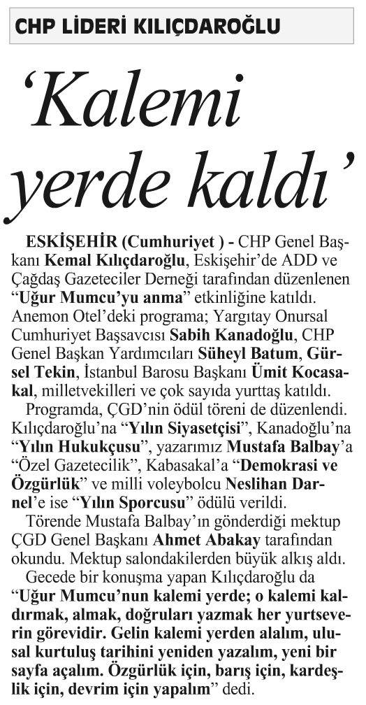 ‘Kalemi yerde kaldı’