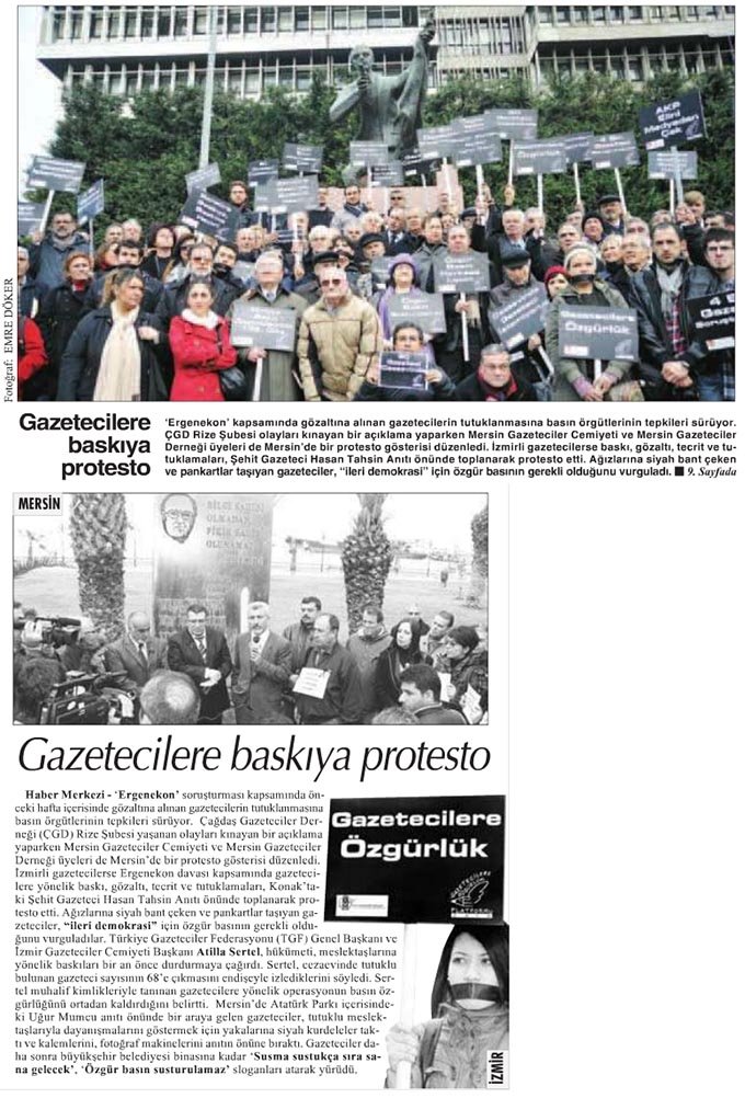 Gazetecilere baskıya protesto