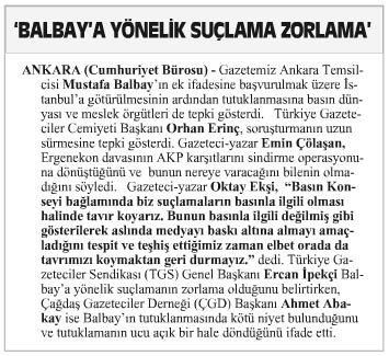 ‘BALBAY’A YÖNELİK SUÇLAMA ZORLAMA’