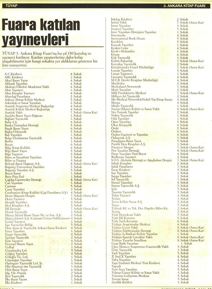 Fuara katılan yayınevleri