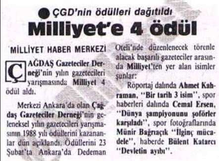 Milliyet’e 4 ödül
