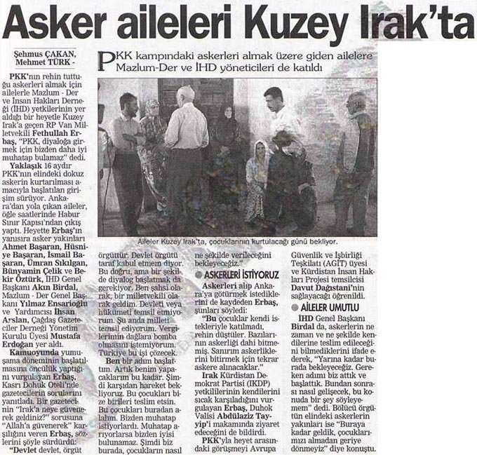 Asker aileleri Kuzey Irak’ta