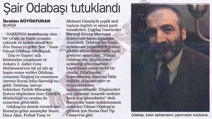 Şair Odabaşı tutuklandı